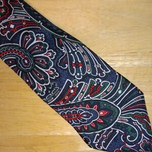 Paisley Silk *PRINT* Tie - Red, Green, and Blue